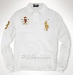 Ralph Lauren Homme Polo Manches Longues Pony Polo Blanc