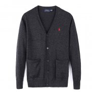 Ralph Lauren Homme Polo Pull Pull Cardigan Sombre Gris
