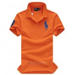 Ralph Lauren Homme Pony Polo Manche Courte Orange Bleu