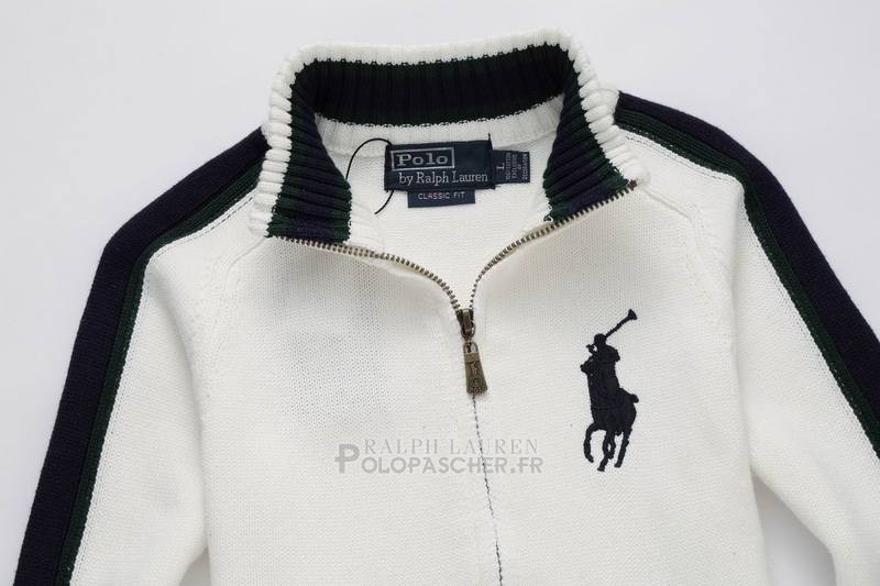 Ralph Lauren Enfant Pull Pony Polo Full Zip Blanc2