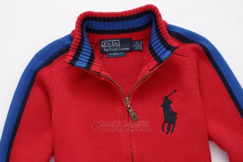 Ralph Lauren Enfant Pull Pony Polo Full Zip Rouge
