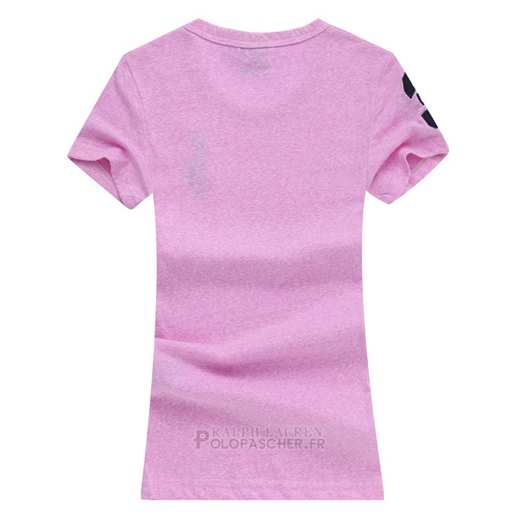 Ralph Lauren Femme Pony Polo T-shirt Fonce Rosa2