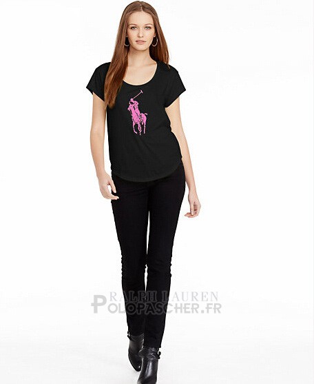 Ralph Lauren Femme Pony Polo T-shirt Noir