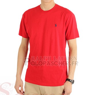 Ralph Lauren Homme T-Shirt Round Neck Rouge