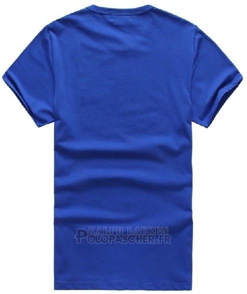Ralph Lauren Homme Mesh Polo T-shirt Bleu Acier1