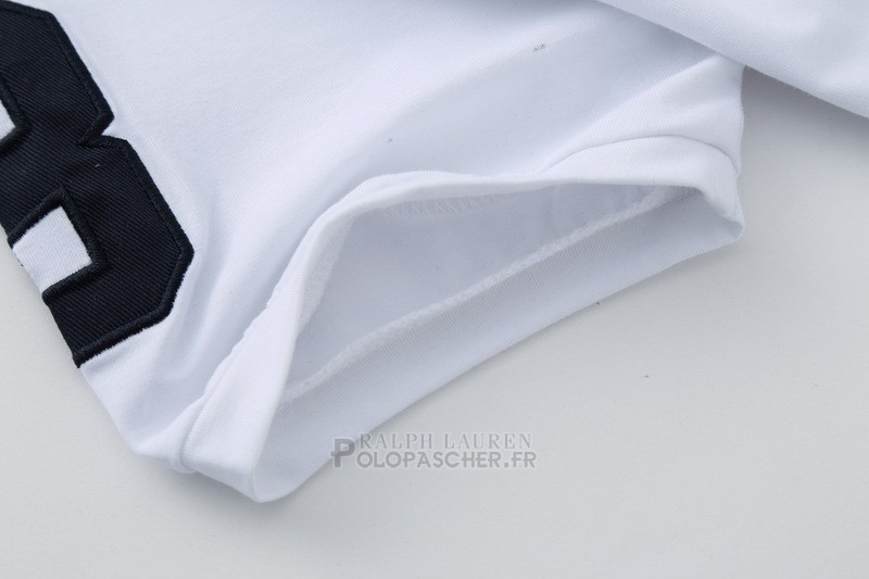Ralph Lauren Homme T-shirt Pony Polo Usa Flag Blanc