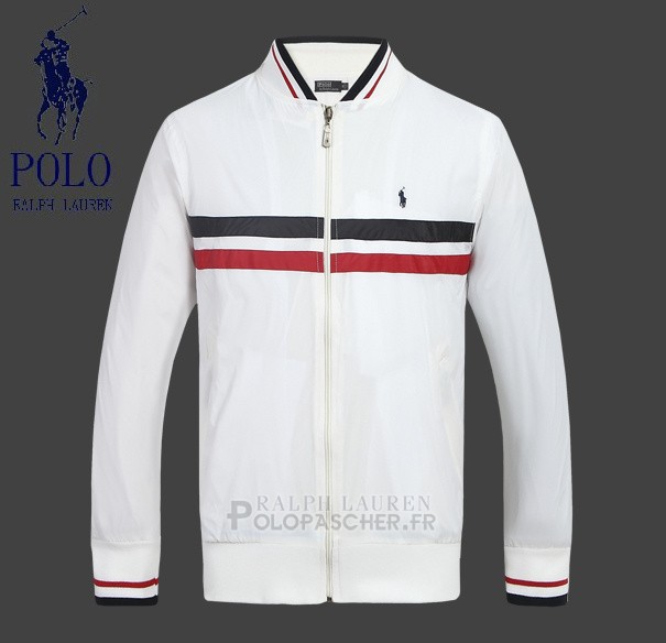 Ralph Lauren Homme Vestes Mesh Polo Zip Blanc